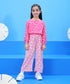 Kids East Girls Pink 2 Piece Printed Linen Set
